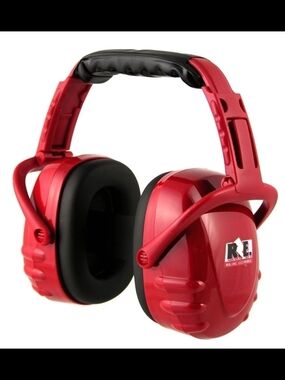 Racing Electronics Red Protective Earmuffs - Padded Black Cushions